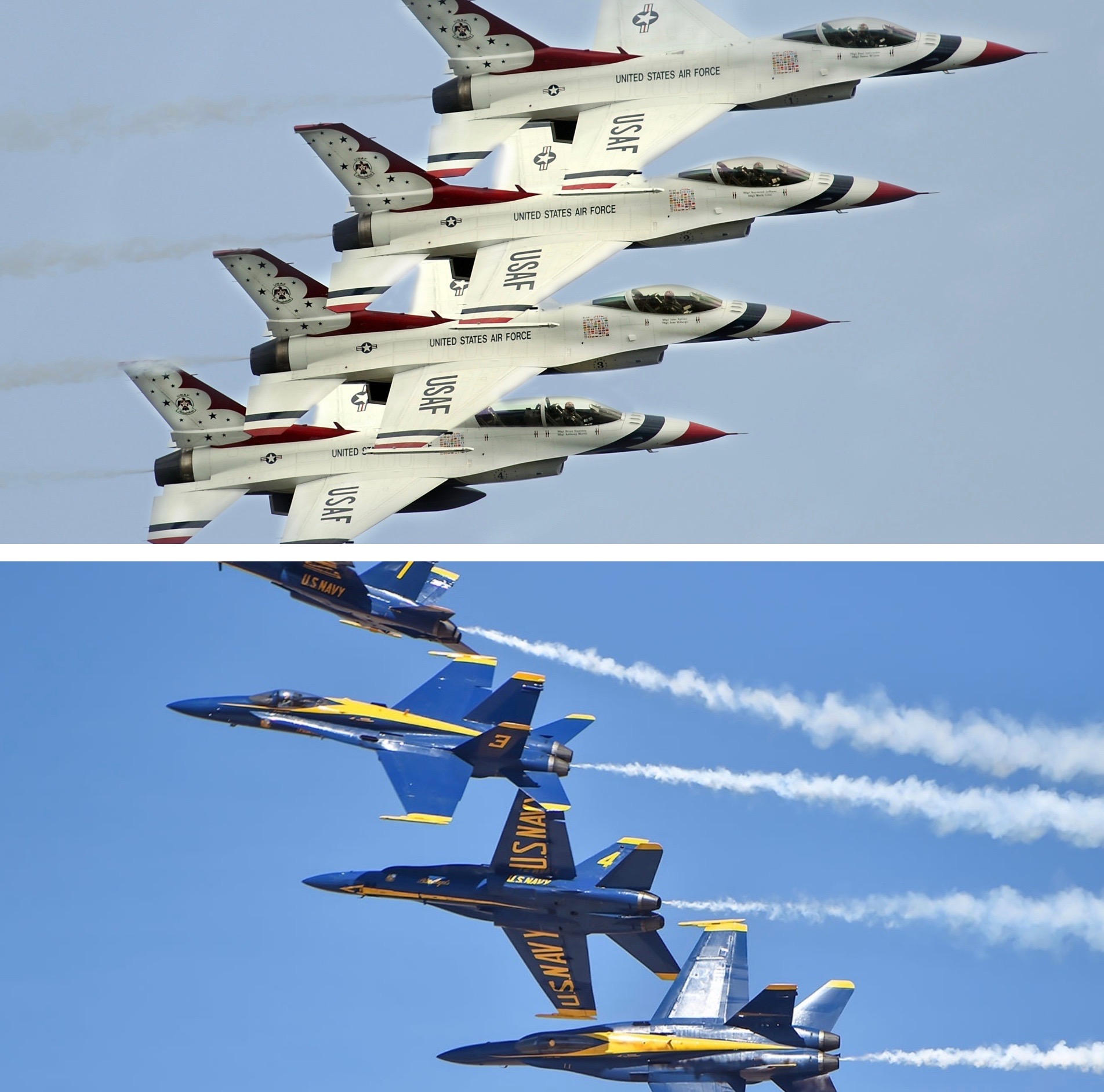 The Blue Angels & Air Force Thunderbirds Show Their Respect for First
