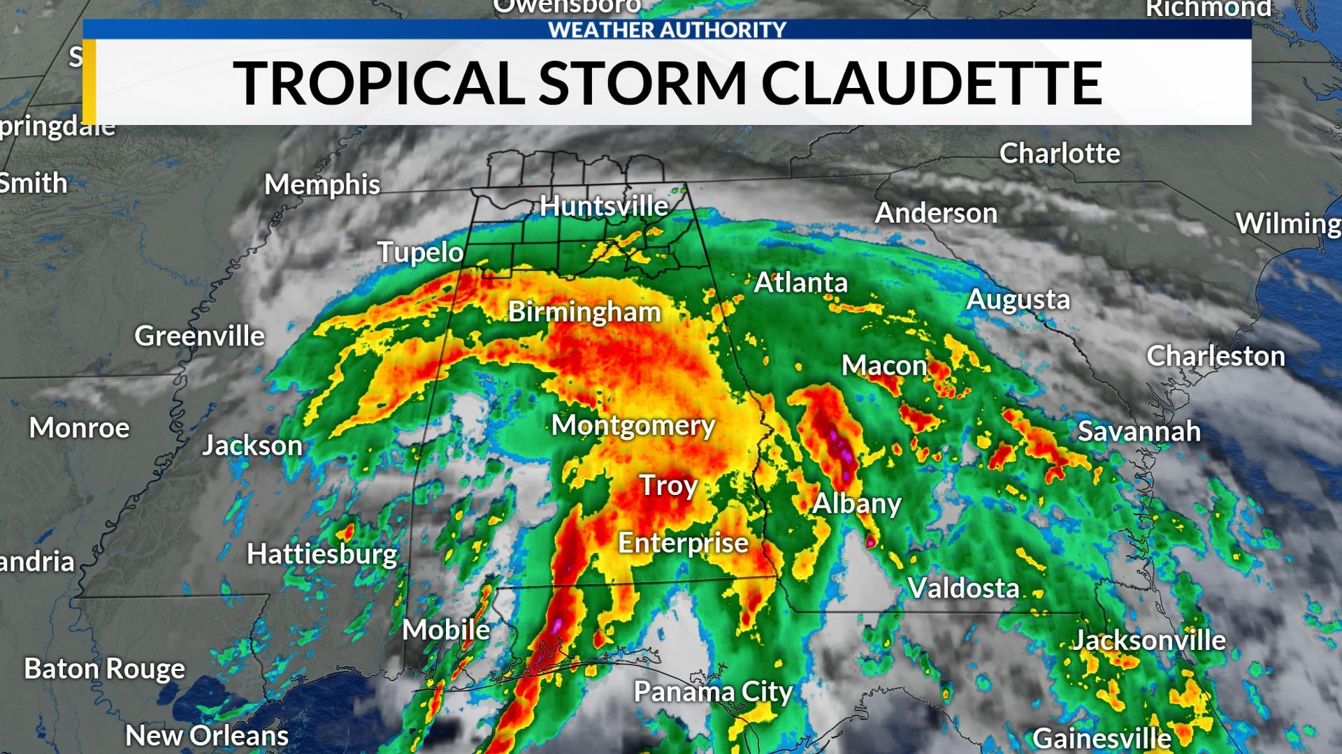 claudette regains storm it reaches