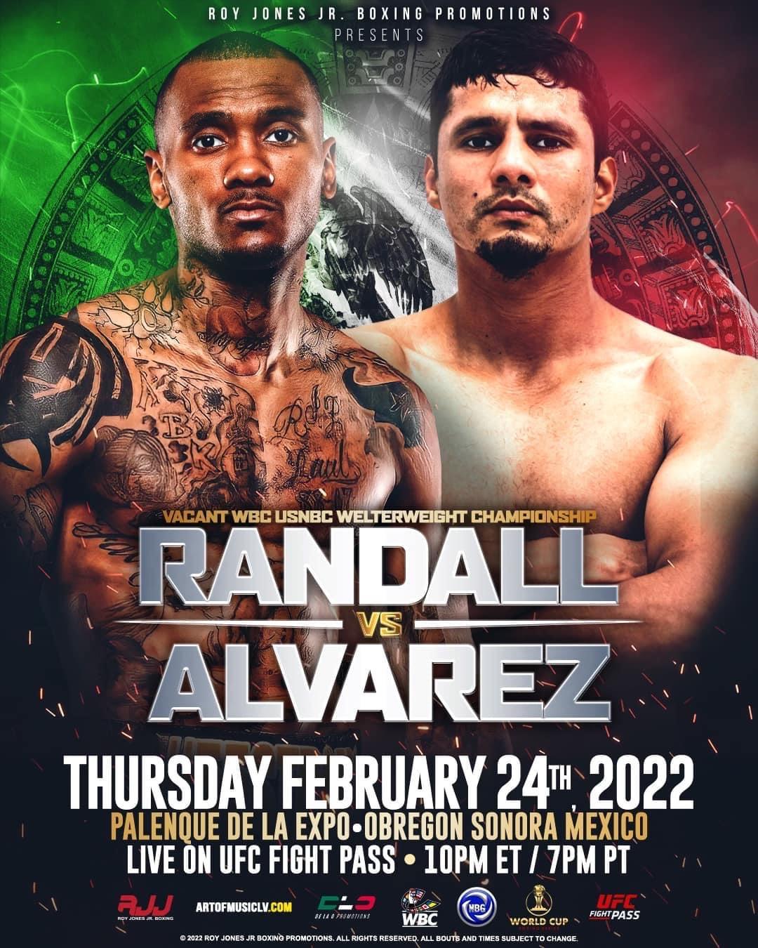 Randall-Alvarez Added to Feb. 24th RJJ Boxing on UFC FIGHT PASS Card ...